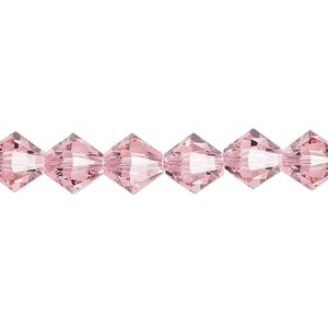 Bead 12pk light rose, Crystal Passions® 8mm bicone 5328