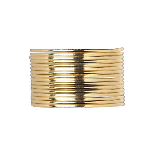 Wire, 12Kt gold-filled, dead-soft, half-round, 18 gauge. Sold per pkg of 5 feet. image number 0