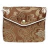Pouch 1pkg3 silver-finished steel and rayon brocade, multicolored, 4.75x4-inch floral pattern. image number 3