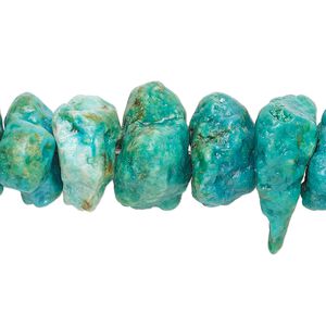 Turquoise 1pkg1, rough chip bead 15 inch extra-large