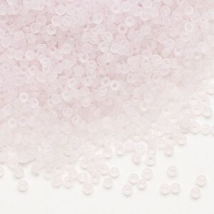 Seed bead, Dyna-Mites™, glass, pkg/1/2kg, #11 round, translucent matte light pink, (27MA 11/0 RR).