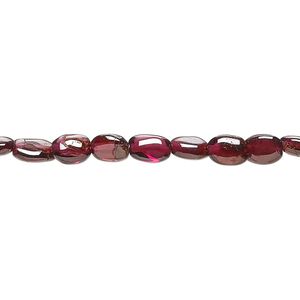 Garnet 1pkg1, hand-cut puffed oval bead 13 inch 5x4mm-8x6mm