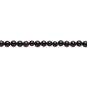 Black onyx 1pkg1, round bead 15 inch 3-4mm