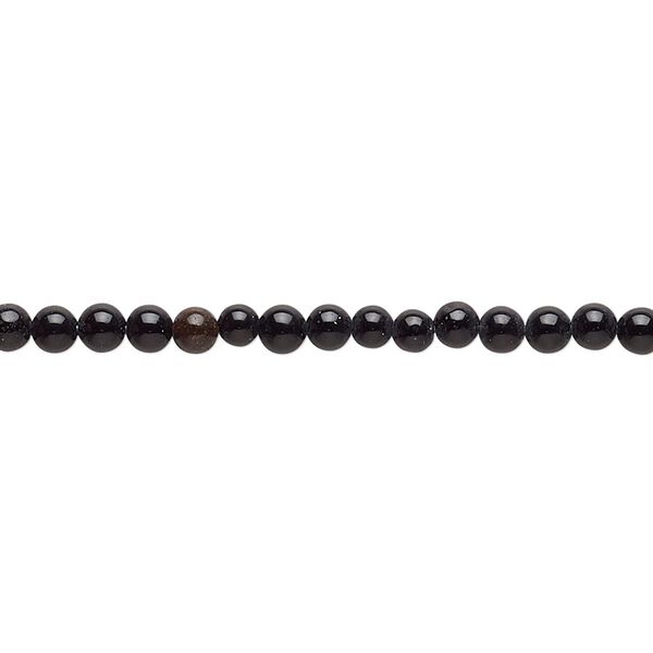 Black onyx 1pkg1, round bead 15 inch 3-4mm image number 0