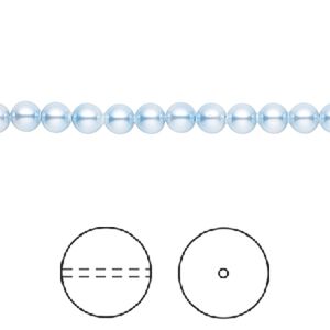 Pearl 500pk light blue, Swarovski® 4mm round 5810