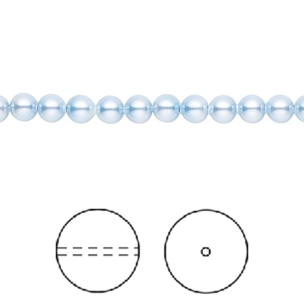 Pearl 500pk light blue, Swarovski® 4mm round 5810 image number 0
