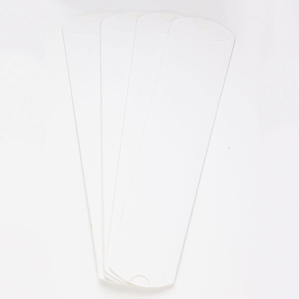 Gift box necklace pillow, paper, white, 8-3/4 x 2 x 1 inches. Sold per pkg of 8. image number 0