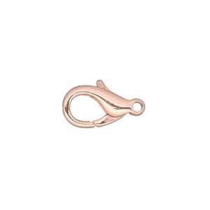 Clasp lobster claw 1pkg10 copper-plated, 14x9mm, brass 1-strand