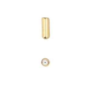 Hat pin clutch, gold-finished stainless steel and silicone, 10x4mm. Sold per pkg of 10.
