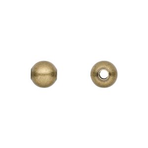 Bead, antique gold-plated brass, 8mm round. Sold per pkg of 100.