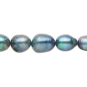 Freshwater pearl 1pkg1, rice, 15 inch light blue grass 8-9mm cultured