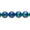 Bead, resin, dark blue / green / turquoise blue, 10mm round. Sold per 15-1/2" to 16" strand. image number 0