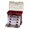 Tote, Plano®, plastic, red and silver, multiple-compartment, 10x7-1/4x11-inch box/tote. Sold individually. image number 2
