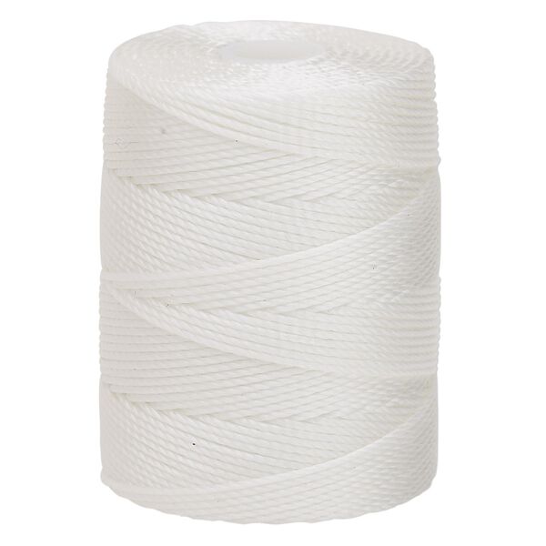 Thread, C-Lon®, nylon, white, 0.5mm diameter. Sold per 92-yard spool. image number 0