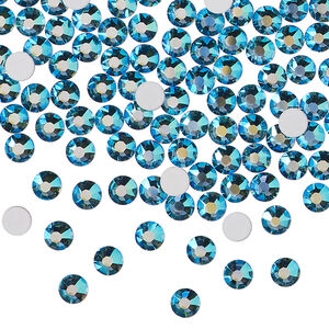 Flat back 1pkg144 Malibu blue foil back, Preciosa MAXIMA Czech crystal rhinestone, 3.8-4.0mm chaton rose round SS16