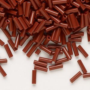 Bead, Preciosa Ornela Czech glass, bugle bead, pkg/50g, #3, opaque brown, (13600).