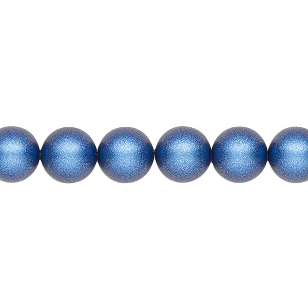 Pearl 50pk iridescent dark blue, Crystal Passions® 8mm round 5810 image number 0