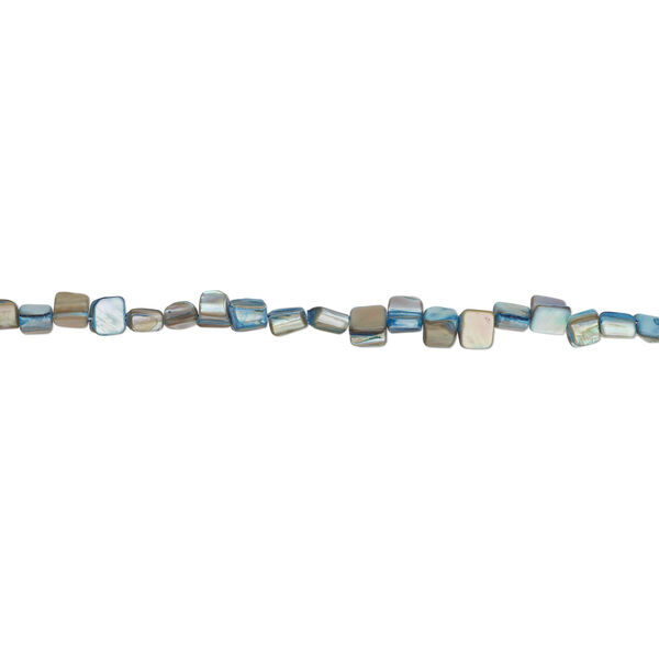Mother-of-pearl shell 1pkg1, triangle tube bead 14 inch light blue teal 7x6mm-11x9mm image number 1