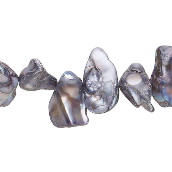 Pearl 1pkg1 freshwater, top-drilled baroque, 15 inch purple-grey 7x5mm-23x12mm cultured image number 0