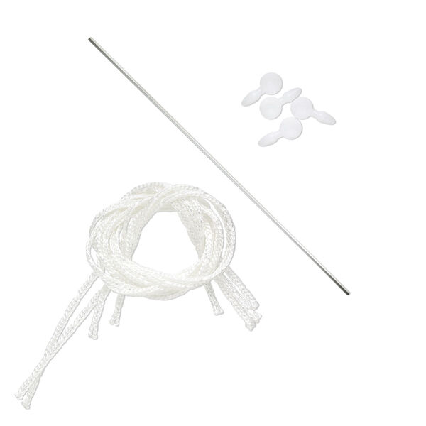 Warp, aluminum / plastic / texsolv nylon cord, white, 38 inches with (4) 25x11.5mm pegs. Sold individually. image number 0