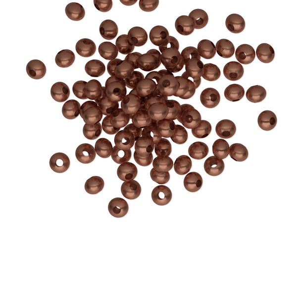 Bead, antique copper-plated brass, 3x2mm rondelle. Sold per pkg of 100. image number 0