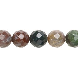 Fancy jasper 1pkg1, faceted round bead natural 15.5-16 inch 10mm