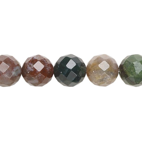 Fancy jasper 1pkg1, faceted round bead natural 15.5-16 inch 10mm image number 0