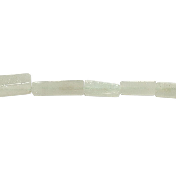 Bead, green aventurine (natural), light, 6x3mm-13x5mm hand-cut square tube, C grade, Mohs hardness 7. Sold per 12-inch strand. image number 0