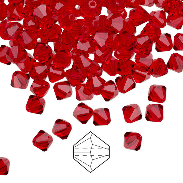 Bead 144pk light Siam, Preciosa Czech crystal 5mm bicone image number 0