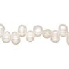 Freshwater pearl 1pkg1, top-drilled rice, 14 inch white 7x6mm-10x7mm cultured image number 0