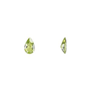 Peridot 1pkg1, hand-cut faceted pear gem natural 8x5mm