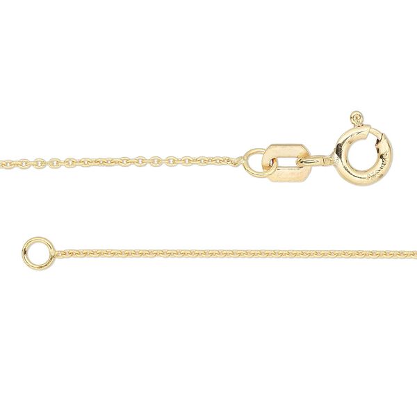 Chain, Gossamer™, 14Kt gold-filled, 1mm oval cable, 18 inches with springring clasp. Sold individually. image number 0