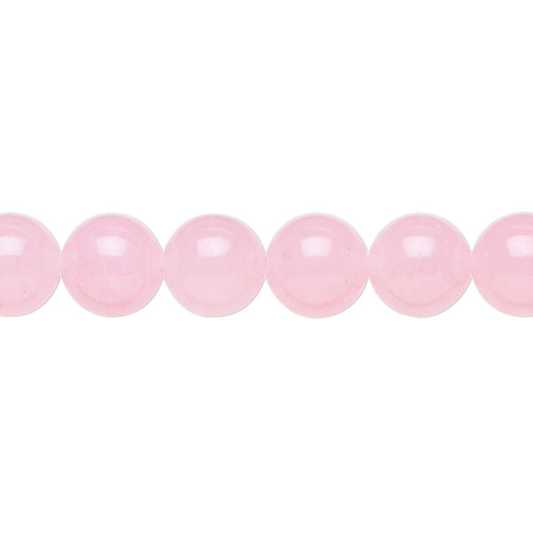 Bead, Malaysia "jade" (quartz) (dyed), pink, 8mm round, B grade, Mohs hardness 7. Sold per 15-1/2" to 16" strand. image number 0
