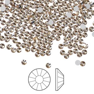 Flat back 1440pk crystal honey foil back, Preciosa Viva 12® Czech crystal rhinestone 2.3-2.5mm chaton rose round SS8