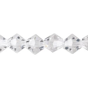 Bead 1pk transparent clear, Celestial Crystal® 10mm bicone 8 inch