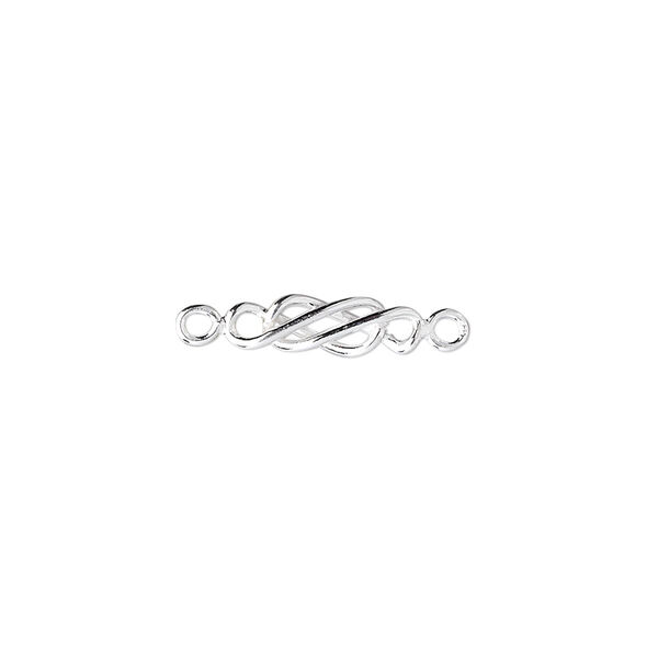 Link, sterling silver, 13x4mm infinity sign. Sold individually. image number 0