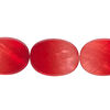 Mother-of-pearl shell 1pkg1, flat oval bead 15 inch shaded red 20x15mm image number 0