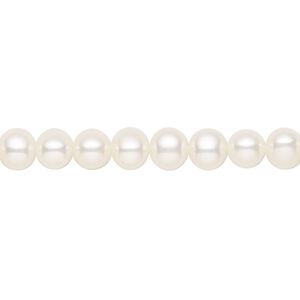 Pearl 1pkg1 freshwater, semi-round, White Lotus&trade; 15.5-16 inch white 5-6mm cultured