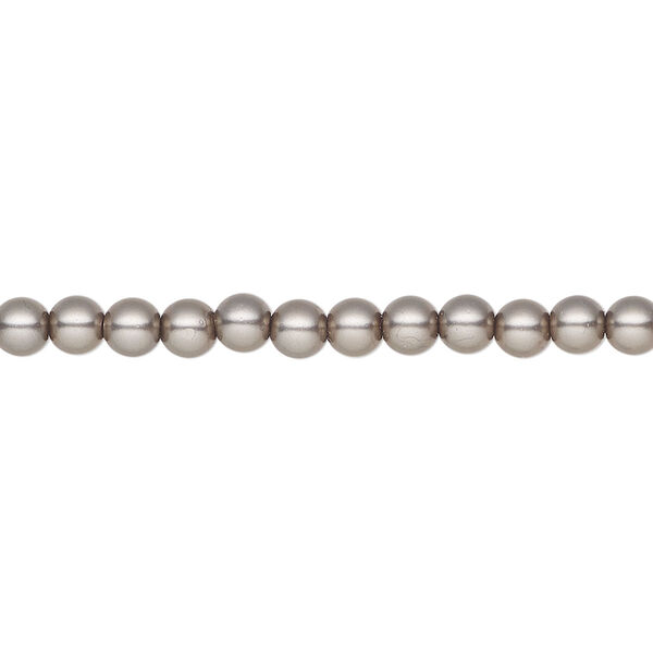 Pearl 600pk dark grey, Preciosa Czech crystal 4mm round image number 0