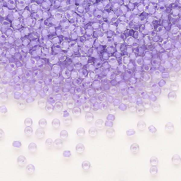 Seed bead, Dyna-Mites™, glass, pkg/1/2kg, #11 round, translucent inside dyed color lilac, (213 11/0 RR). image number 0