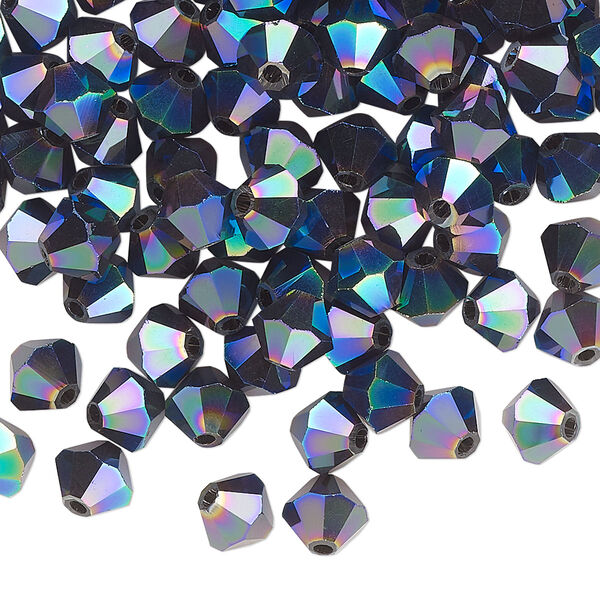 Bead 144pk crystal peacock shadow, Celestial Crystal® 6mm bicone image number 0