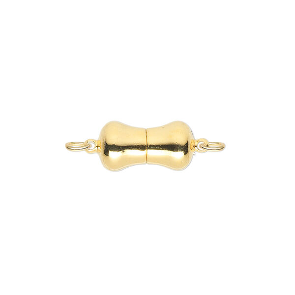 Clasp, magnetic, "vermeil," 13x8mm double bell. Sold individually. image number 0