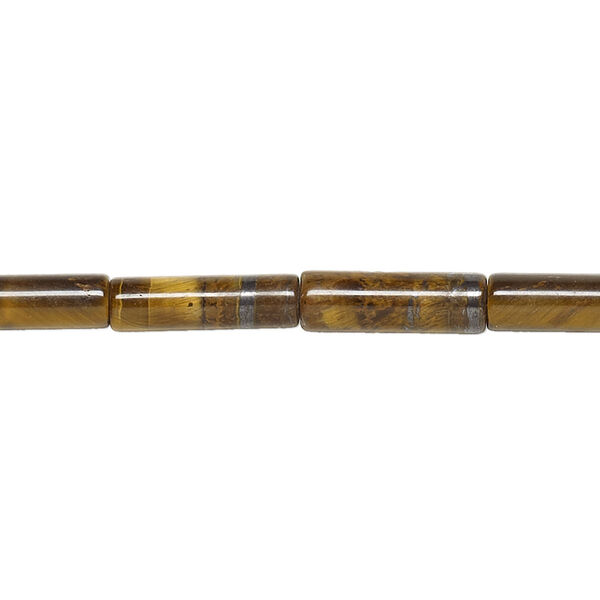 Bead, tigereye (natural), 13x4mm round tube, B grade, Mohs hardness 7. Sold per 15-1/2" to 16" strand. image number 0