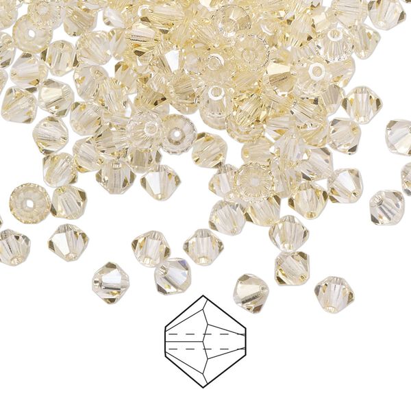 Bead 48pk crystal blond flare, Preciosa Czech crystal 4mm bicone image number 0