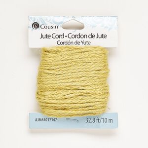 Cord, jute, mustard yellow, 2mm round. Sold per pkg of 10 meters.