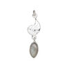 Labradorite / sterling silver 1pkg1, nautilus drop natural antiqued 26x8mm image number 1