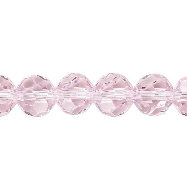 Bead 1pk 32 facets transparent pink, Celestial Crystal® 10mm round 15.5-16 inch image number 0