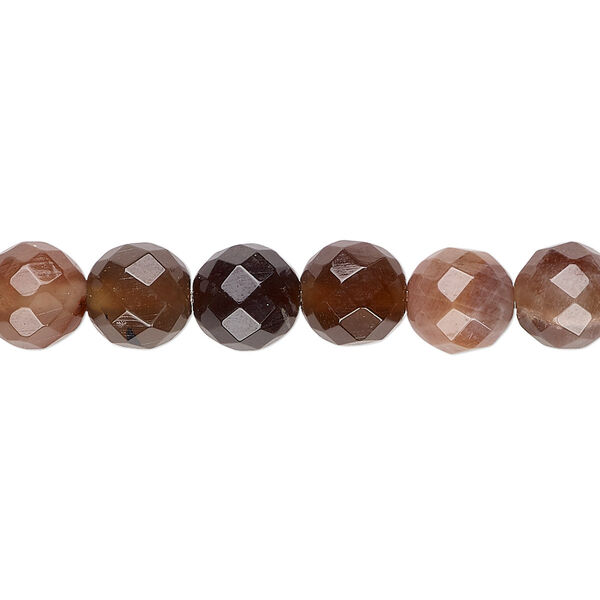 Petrified wood 1pkg1, faceted round bead natural B grade, 15.5-16 inch 8mm image number 0