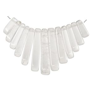 Quartz crystal 1pkg13, fan focal natural 26x10mm-29x12mm