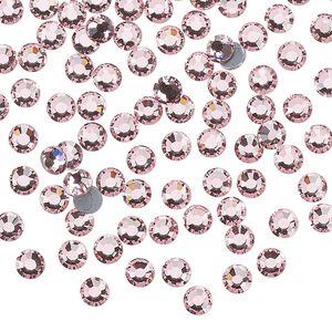 Flat back, Dance With Me™ crystal hotfix rhinestone, light rose, foil back, 3.8-4mm rose, SS16. Sold per pkg of 144 (1 gross).